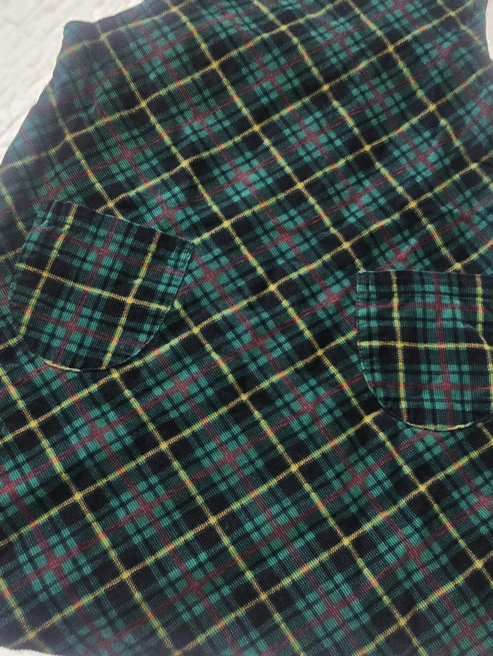 Gymboree Jumper Dress Green Plaid Size Small 90s Vintage Girls Dress